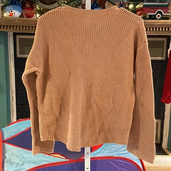 Lululemon Waist Length Sweater ~Sz 10 P2P 21 Caramel Brown 1083 - Picture 2 of 3